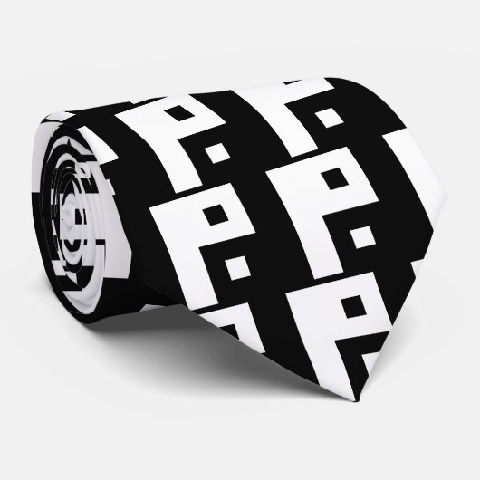 Square Yin Yang Stropdas (Opgerold)