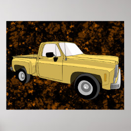 Squarebody, pick-up, GMC, Chevy C10, afbeelding Poster