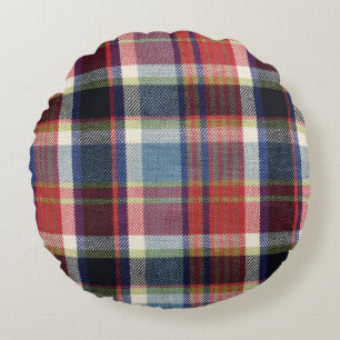 Squared Textile Textuur Achtergrond. Rond Kussen