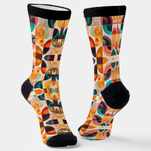Squares Abstract Retro Modern Collectie Sokken