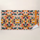 Squares Abstract Retro Trendy Collectie Strandlaken (Voorkant)