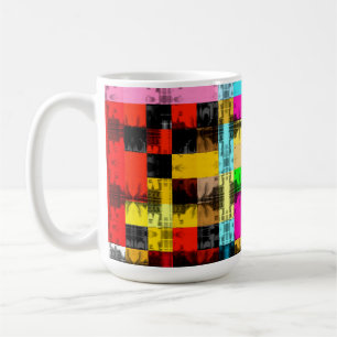 Squares Geometrische kleurrijke abstracte kunst Koffiemok