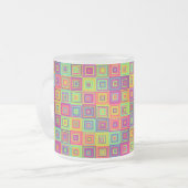 Squares Patroon Matglas Koffiemok (Voorkant links)