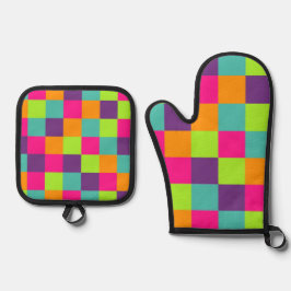 Squares Patroon Ovenwant & Pannenlap Set
