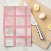 Squares Roze Floral Pattern Theedoek (Quarter Fold)