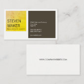 Squares Simple / Grungy Geel / Bruin Visitekaartje (Voorkant / Achterkant)