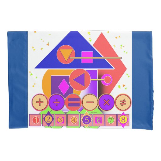 SQUARES TRIANGLES NUMBERS KINDER KUSSENSLOOP (Voorkant)