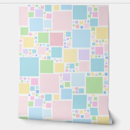 squares various sizes in pastel tones behang