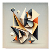 "Squares'n dingen" - Abstract digitaal kunstPoster