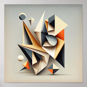 "Squares'n dingen" - Abstract digitaal kunstPoster Poster