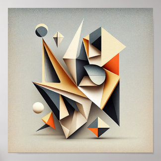 "Squares'n dingen" - Abstract digitaal kunstPoster Poster