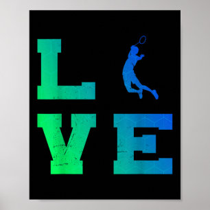 Squash Badminton Speler Heren Shuttle Badminton  Poster