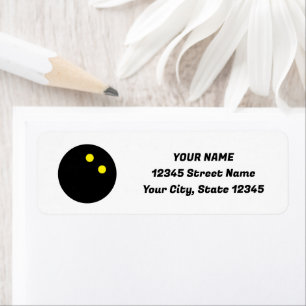 Squash Ball logo aangepaste retouradreslabels Etiket