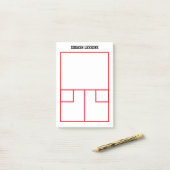 Squash court lijnen top uitzicht custom post-it® notes (Op bureau)