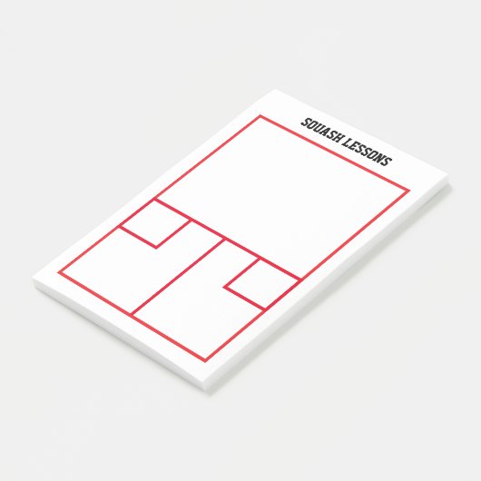 Squash court lijnen top uitzicht custom post-it® notes (Schuin)