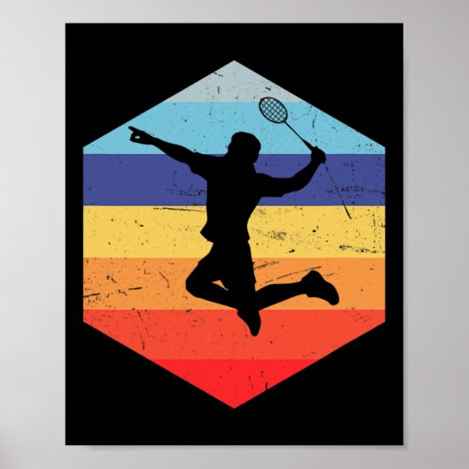 Squash Mannen Badminton Player Poster (Voorkant)