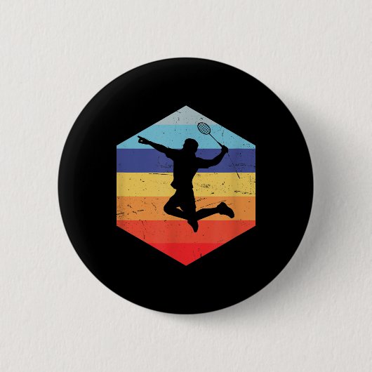 Squash Mannen Badminton Player Ronde Button 5,7 Cm (Voorkant)