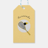 Squash Player Coach Racket & Ball Kinder Name Cadeaulabel (Achterkant)