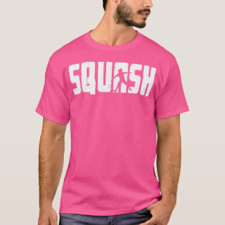 Squash Player Coach Racquet Ball Sport Fan Silhous T-shirt
