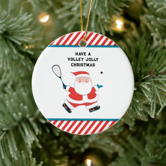 Squash Player Holiday Cadeaus Keramisch Ornament (Boom)