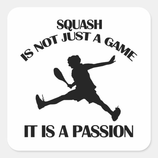 Squash sport design vierkante sticker (Voorkant)