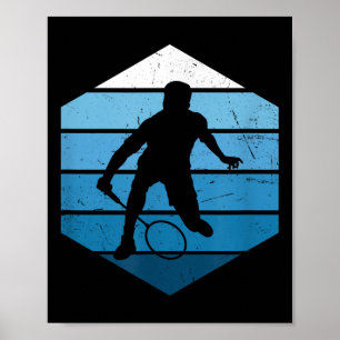 Squash Vrouwen Heren Badminton Speler Shuttle Poster