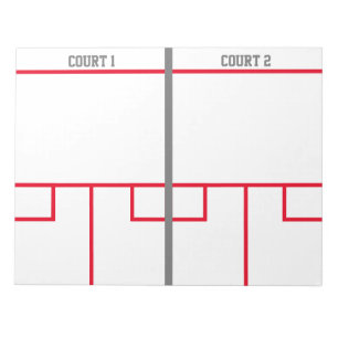 Squashbaan notitieblok voor coach instructie lesse