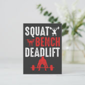 Squat Bench Deadlift Gym Workout Briefkaart (Staand voorkant)