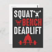 Squat Bench Deadlift Gym Workout Briefkaart (Voorkant / Achterkant)