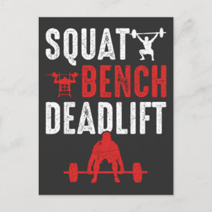 Squat Bench Deadlift Gym Workout Briefkaart