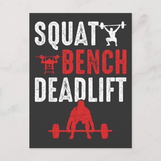 Squat Bench Deadlift Gym Workout Briefkaart (Voorkant)