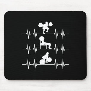 Squat Bench Deadlift hartslag Krafielen Muismat