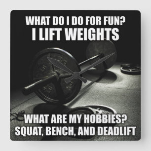 Squat, Bench, Deadlift - Motivatie krachtig Vierkante Klok