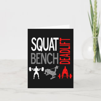 Squat Bench Deadlift T Shirt Gym Gewichtheffen T-s Kaart