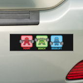 Squat, Bench Press, Deadlift - Kawaii Powerlifter Bumpersticker (Op auto)