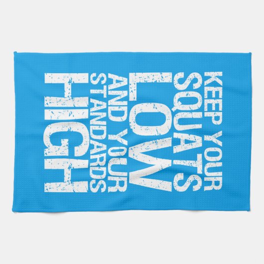 Squat Low - Bodybuilding Workout Motivatie Theedoek (Horizontaal)