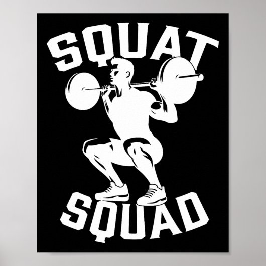 Squat Squad Workout Partner Trainer Coach Bodybuil Poster (Voorkant)