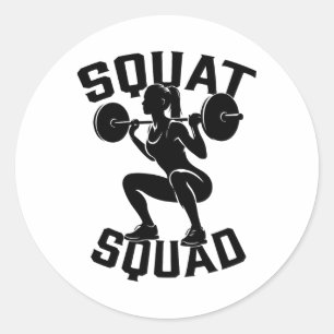 Squat Squad Workout Partner Trainer Coach Bodybuil Ronde Sticker