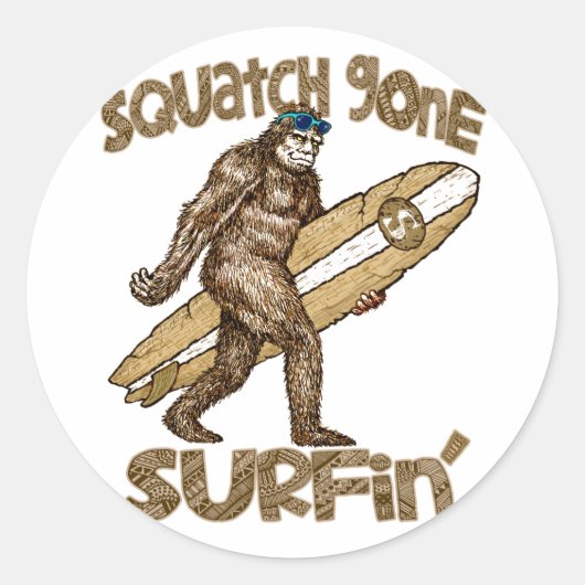 Squatch Gone Surfen sticker (Voorkant)