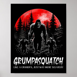 Squatch Grappige Bigfoot Pap Sasquatch Yeti Vaders Poster
