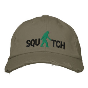 Squatch met grote bigfoot logo geborduurde pet