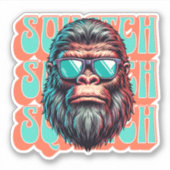 Squatch Retro Style Comic Pop Art Sticker (Voorkant)