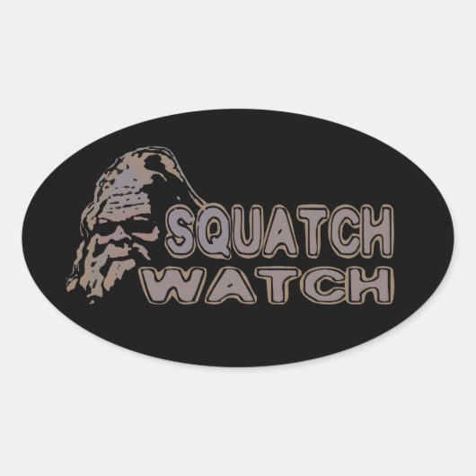 Squatch Watch - Cool Sasquatch Face Ovale Sticker (Voorkant)