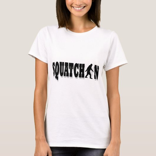 Squatchin, zwarte tekst t-shirt (Voorkant)