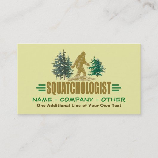 SQUATCHOLOGIST - Funny Sasquatch Believer Visitekaartje (Voorkant)