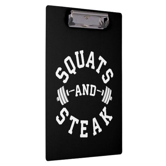 Squats and Steak, Beendag - Funny Workout Klembord (Rechts)