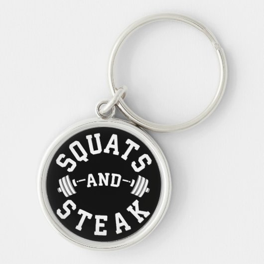Squats and Steak, Beendag - Funny Workout Sleutelhanger (Voorkant)
