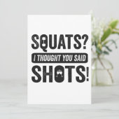 Squats I Gedachten Je Zei Shots Grappige Fitness   Kaart (Staand voorkant)