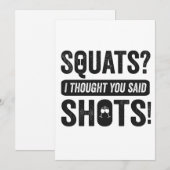 Squats I Gedachten Je Zei Shots Grappige Fitness   Kaart (Voorkant / Achterkant)