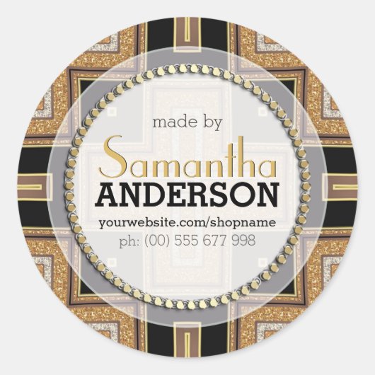 Squazo Art Déco Or Noir Fait Par Stickers Étiquett (Devant)